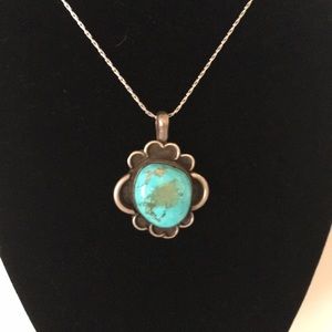Turquoise and Sterling Silver Pendant